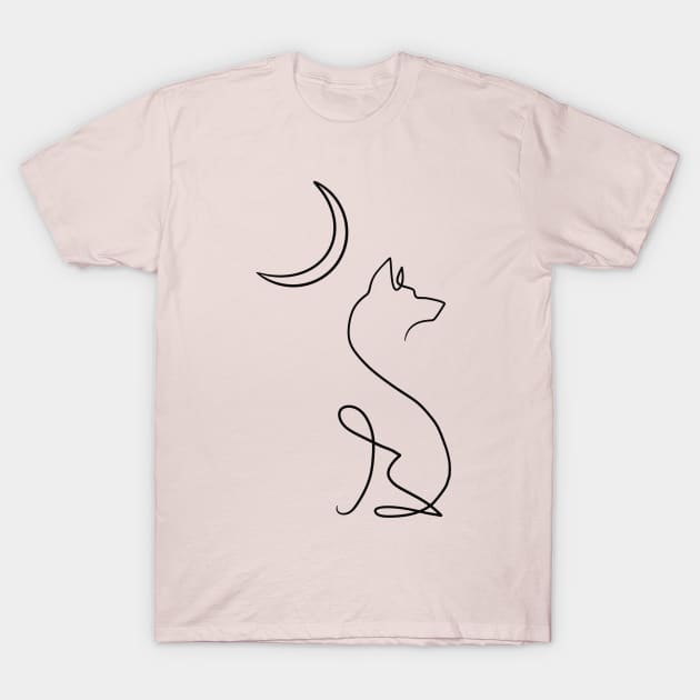 Moon wolf T-Shirt by One line one love
